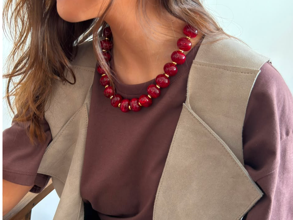 Collar Bold Bordó
