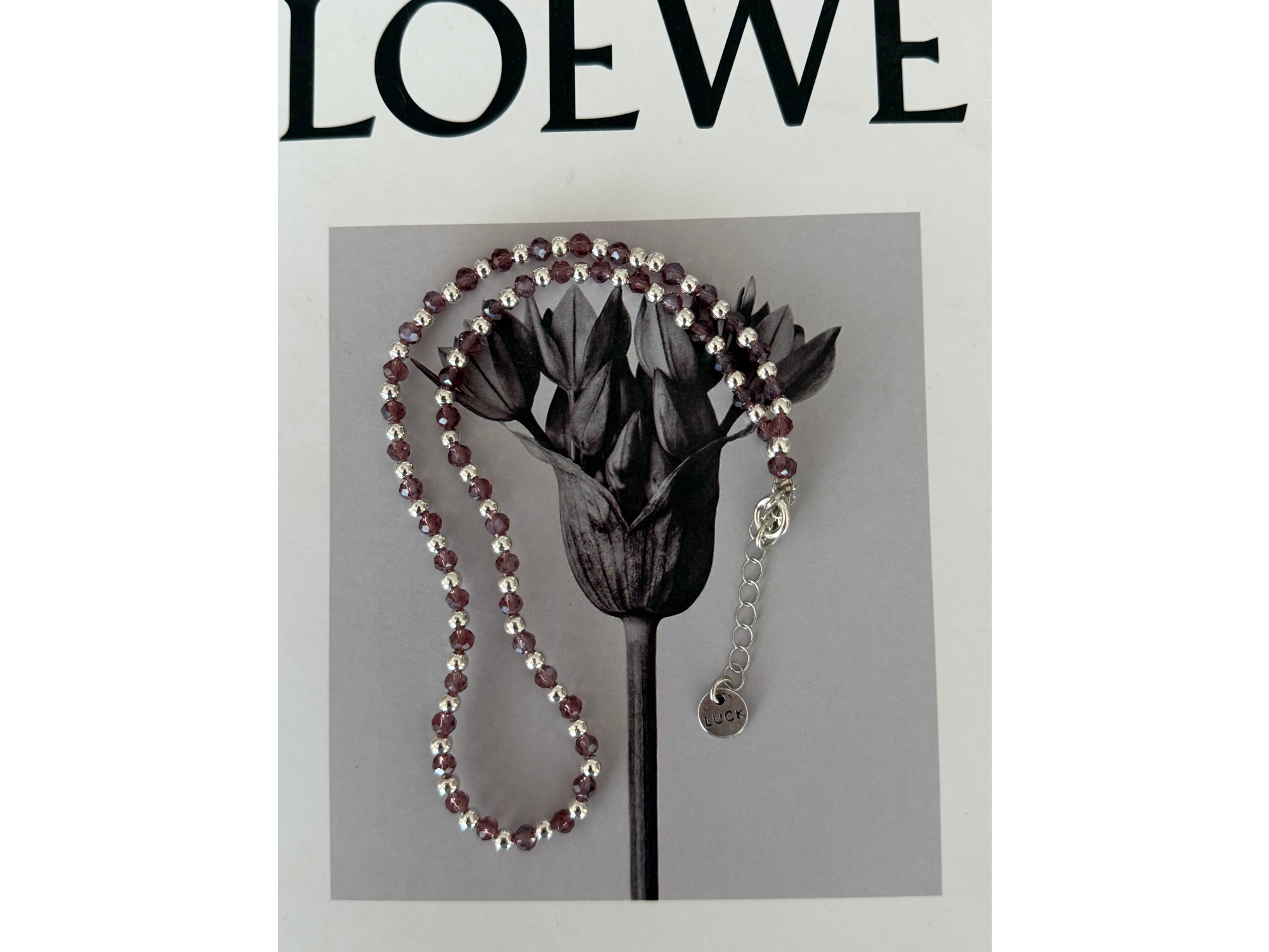 Collar Cristal Mora y Plata