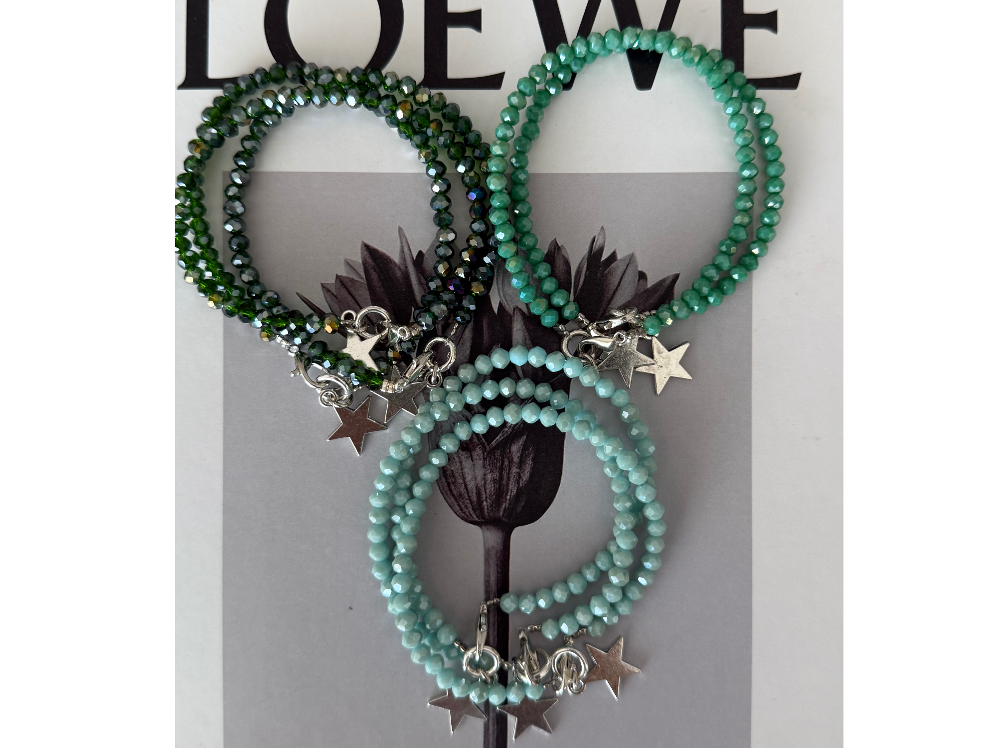 Pulseras  Cristal Tonos Verdes