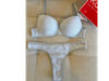 Conjunto de algodón y puntilla. Corpiño taza soft con push up y cola less.