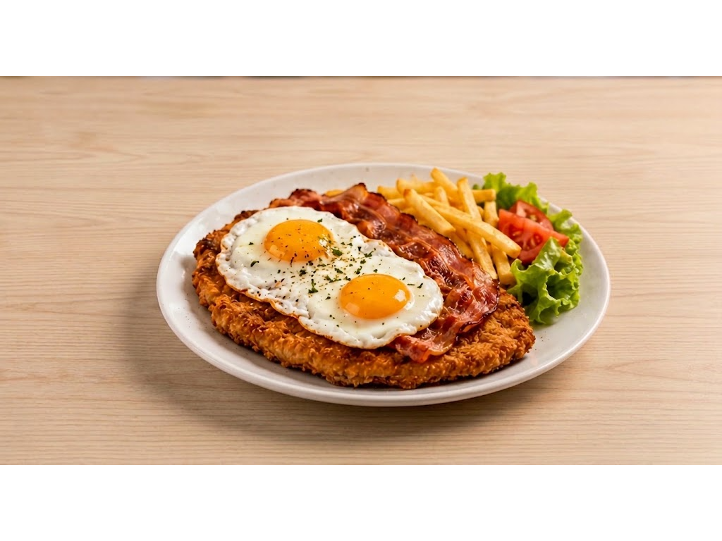 MILANESA DE POLLO O DE CARNE VACUNA A CABALLO + GUARNICIÓN A ELECCIÓN