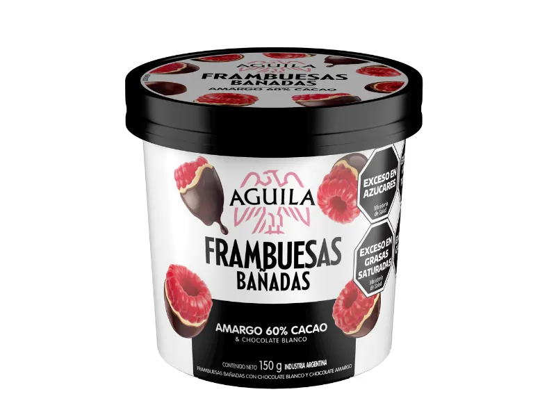 FRAMBUESAS BAÑADAS CON CHOCOLATE AMARGO Y CHOCOLATE BLANCO