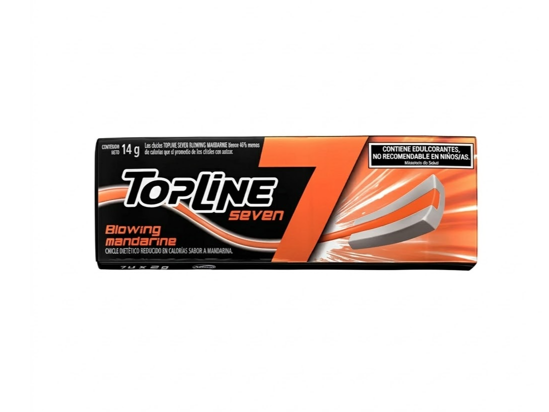 CHICLE TOPLINE SEVEN MANDARINA