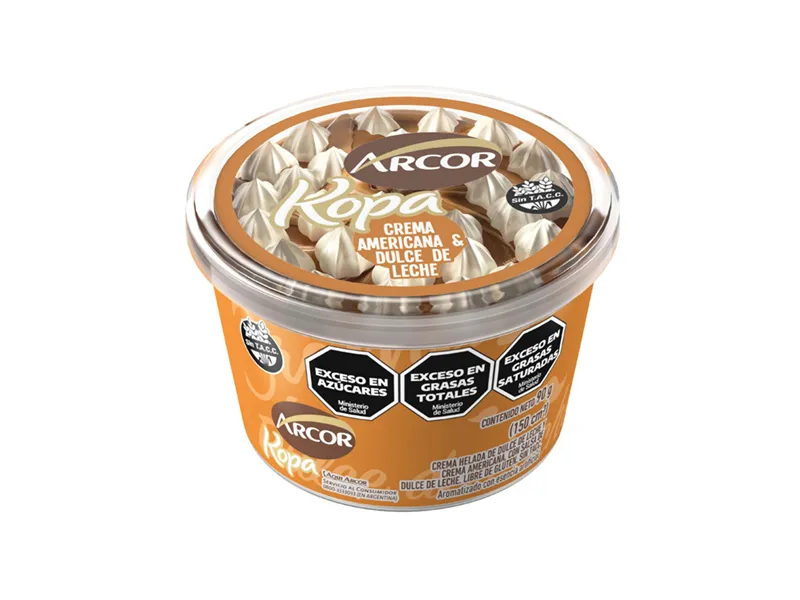 KOPA HELADO ARCOR CREMA AMERICANA Y DULCE DE LECHE