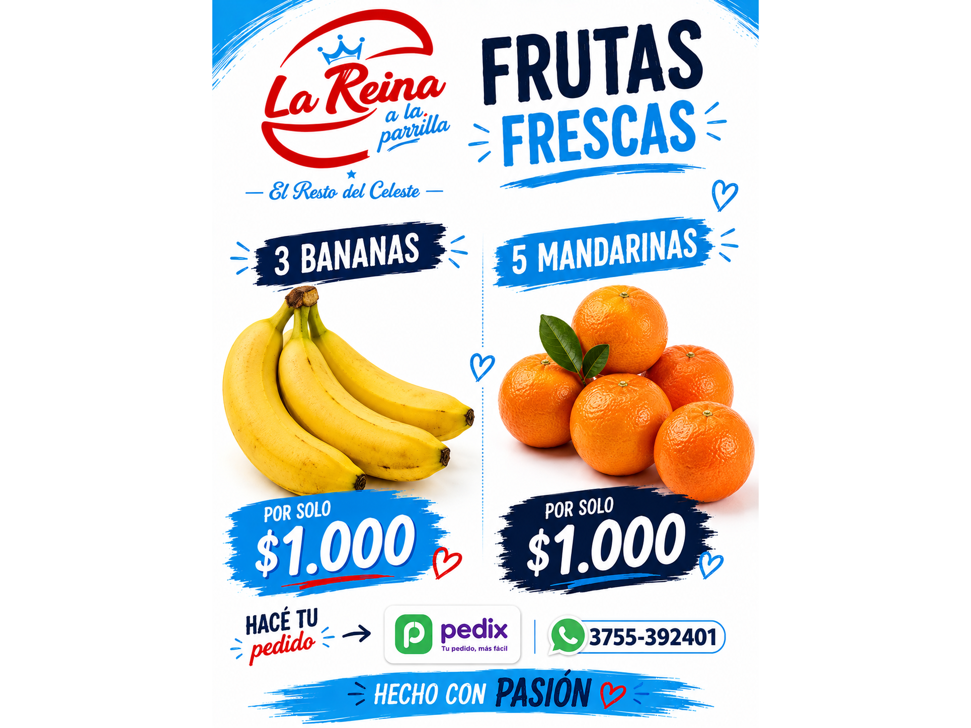 Mandarinas por 5 unidades