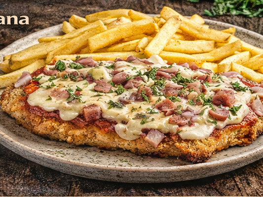 pizzanesa suprema + papas fritas