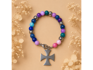 Pulsera Multicolor con Cruz de Aurora goyas de autor