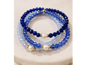 Pulsera Triple Azul de Aurora goyas de autor
