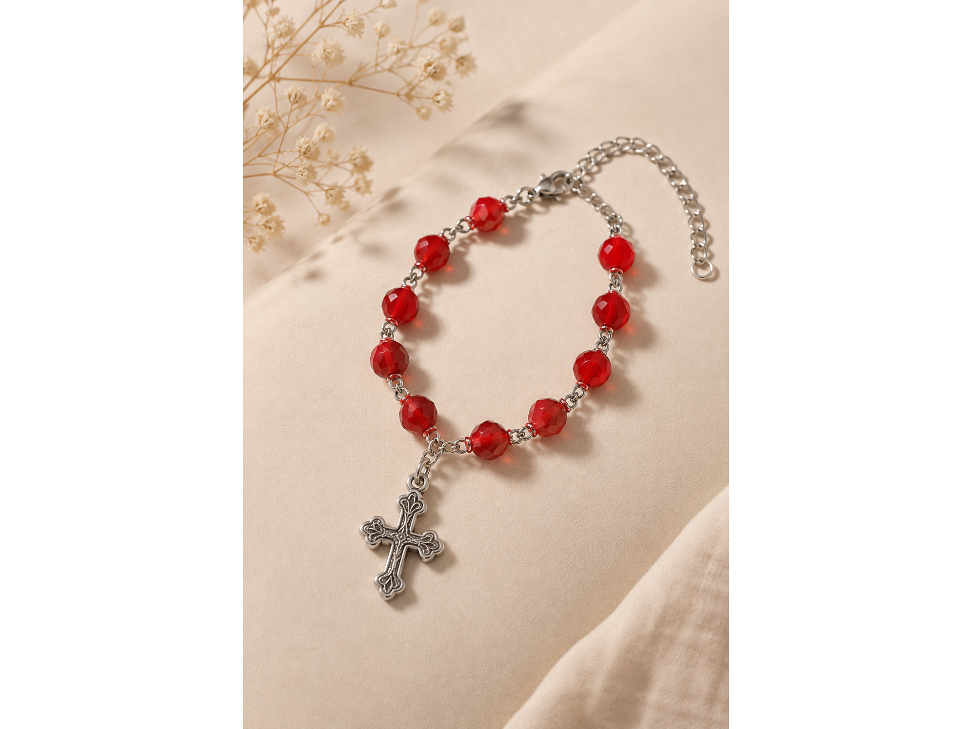 Pulsera Rosario Roja de Aurora goyas de autor