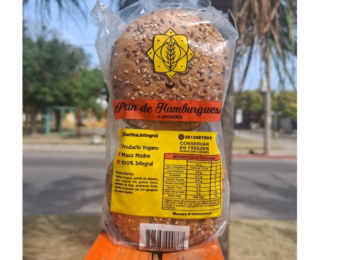 Pan de hamburguesa integral masa madre