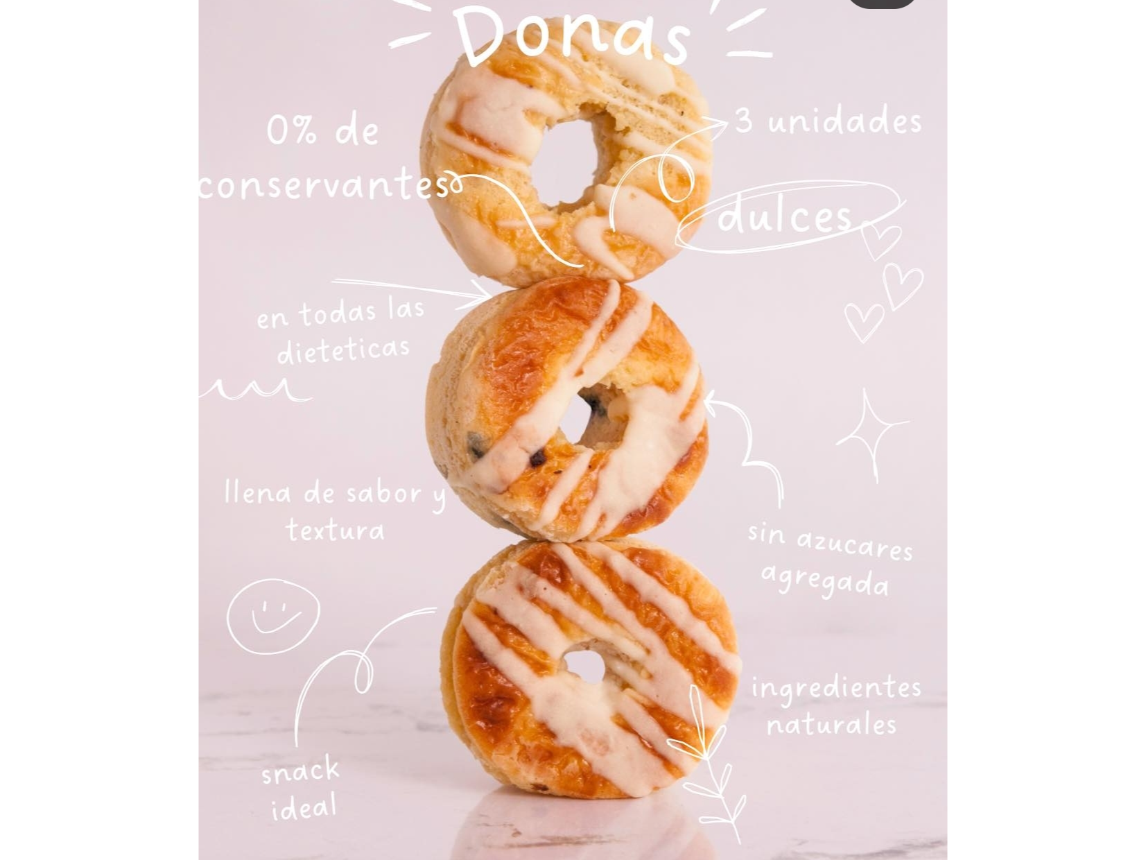 Donas de vainilla con frutos rojos