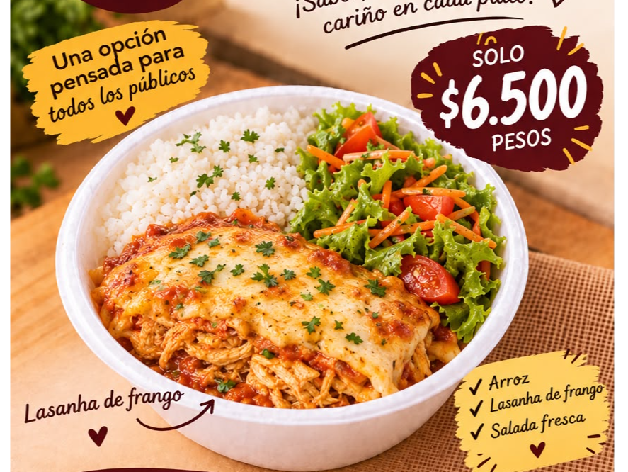 Vianda súper económica(Lasaña de pollo) de Delícias Goiana