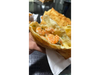 Pastel de camarones con creamchesee