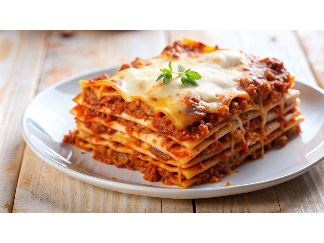 Lasaña de carne desmenuzada