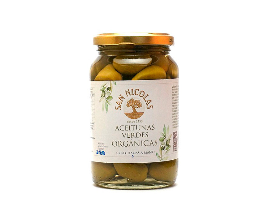 Aceitunas verdes orgánicas San Nicolas (A confirmar)