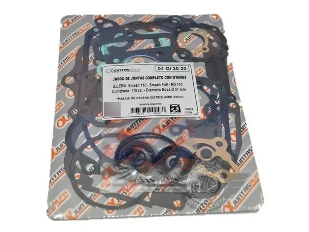 (01) JUNTA DE MOTOR GILERA SMASH 110 P.83mm BOCA 51mm