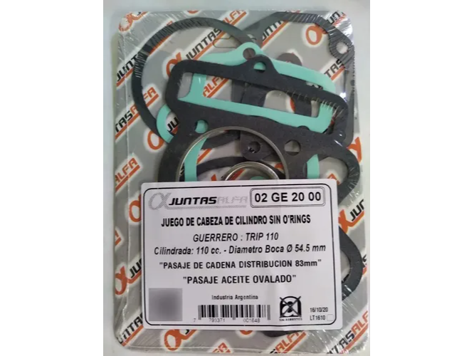 JUNTAS CABEZAL 110 PASAJE OVALADO