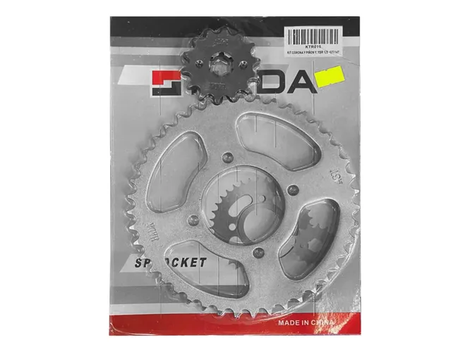(07) KIT CORONA Y PIÑON YBR 125 43T/14T
