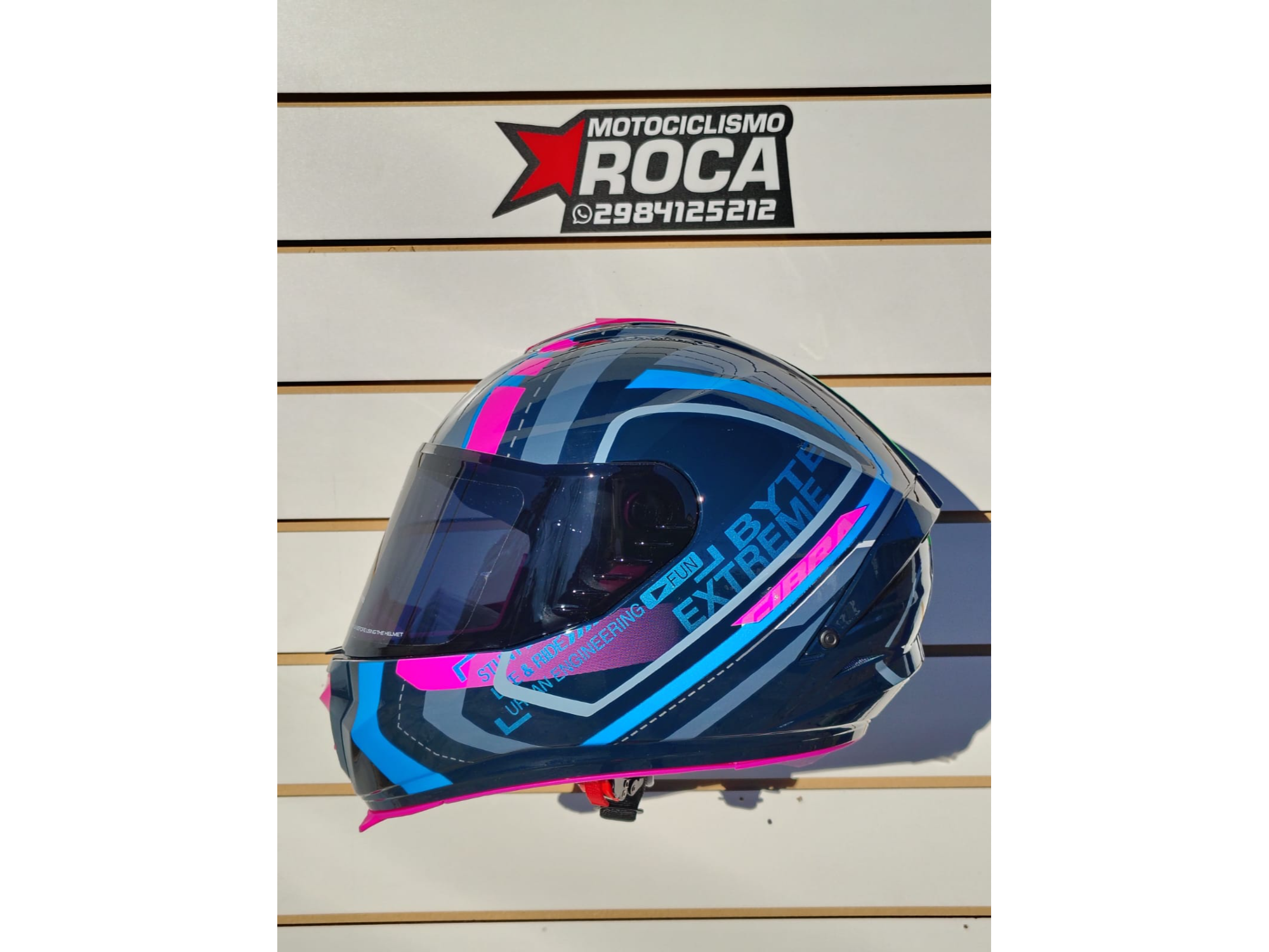 CASCO FIBRA BYTE STREAM CHROMA EXTREME BLUE&PINK
