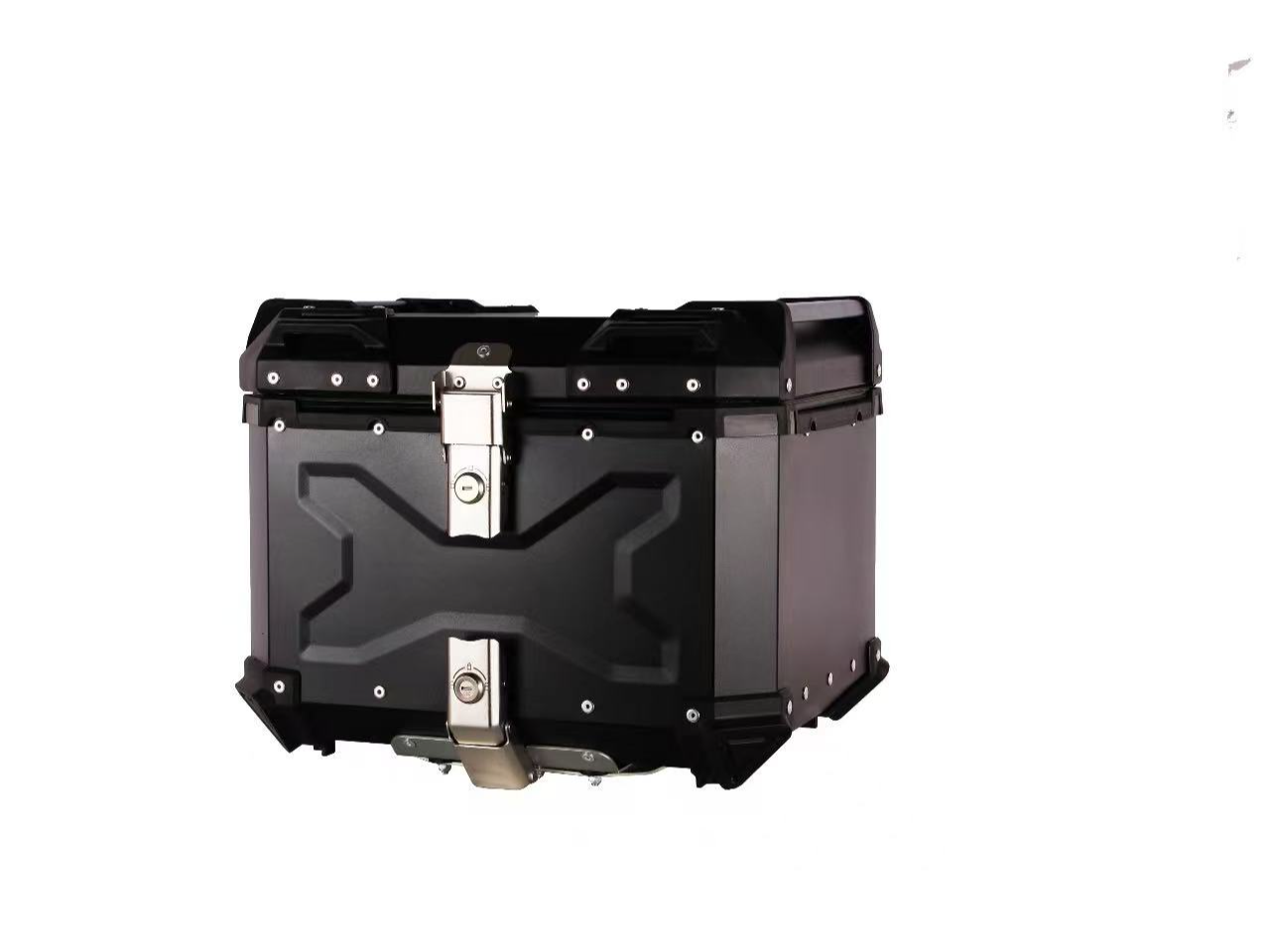 (02) - BAUL PORTACASCO ALUMINIO 55 LT BASE NEGRA EVOL