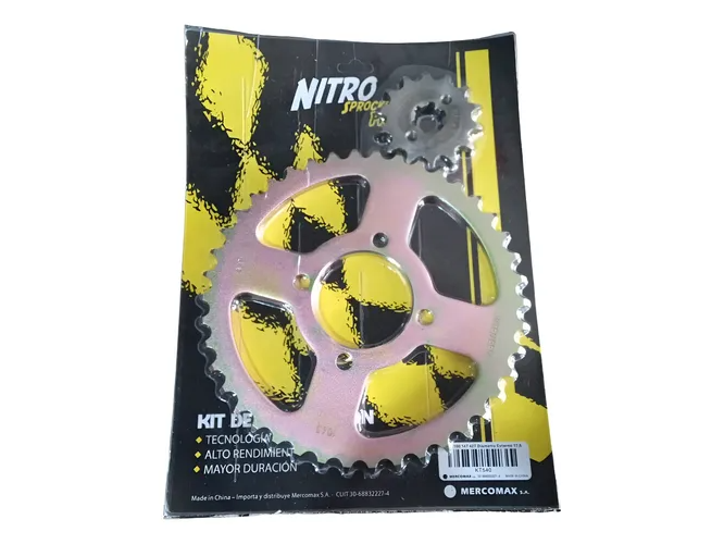 (04) KIT TRANSMISION PIÑON Y CORONA AX 100 42T/14T