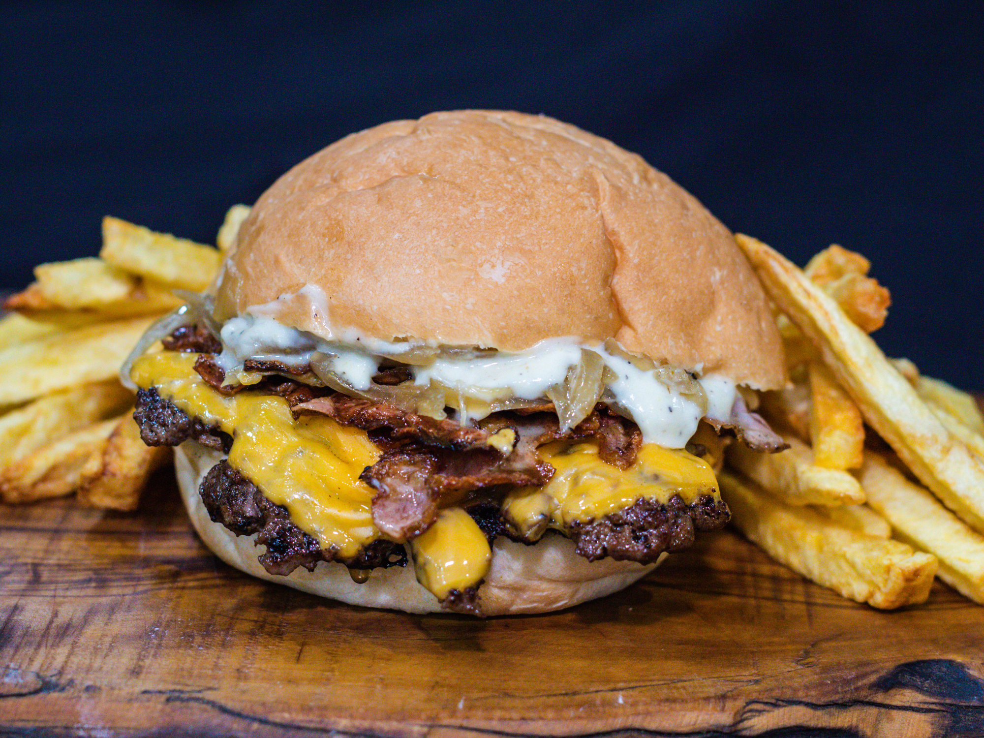 2 capitan dobles + papas