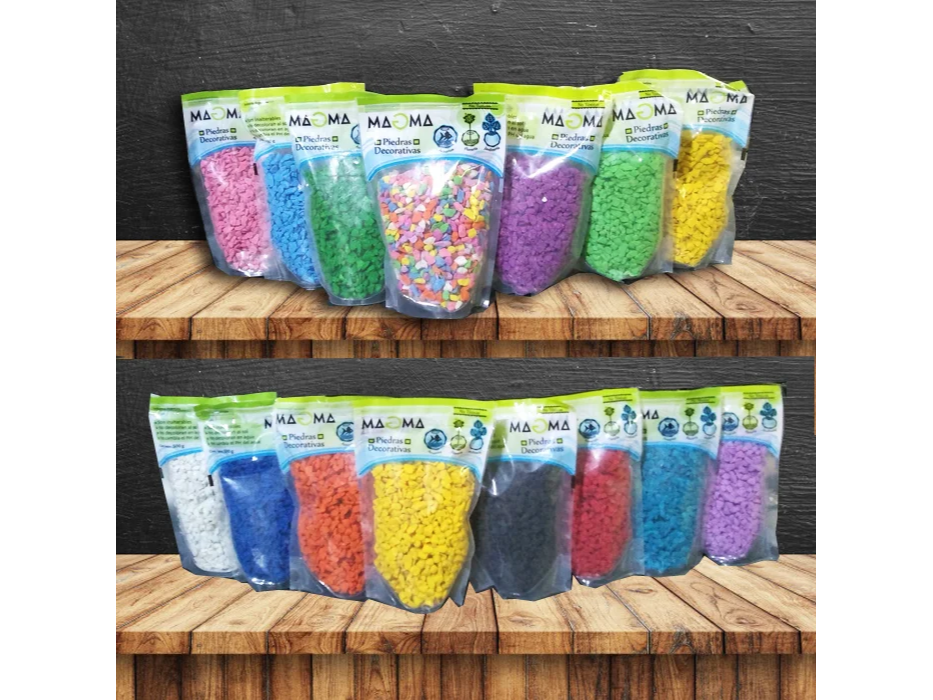 Piedras de colores  varios para peceras (500 g)