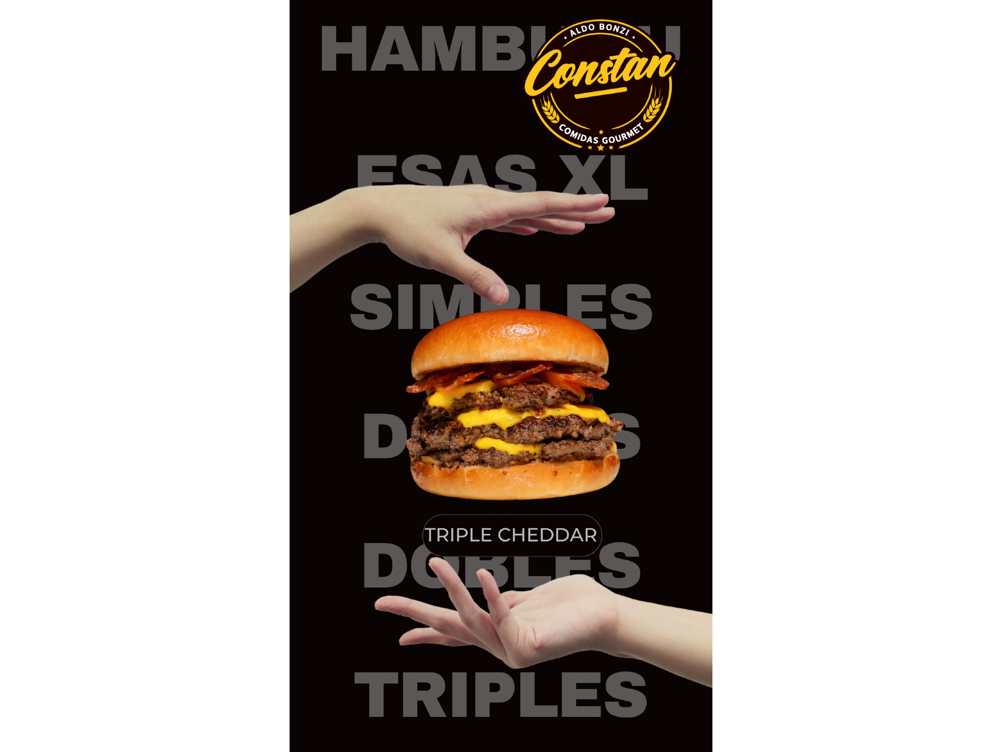 HAM. TRIPLE CHEDDAR BACON