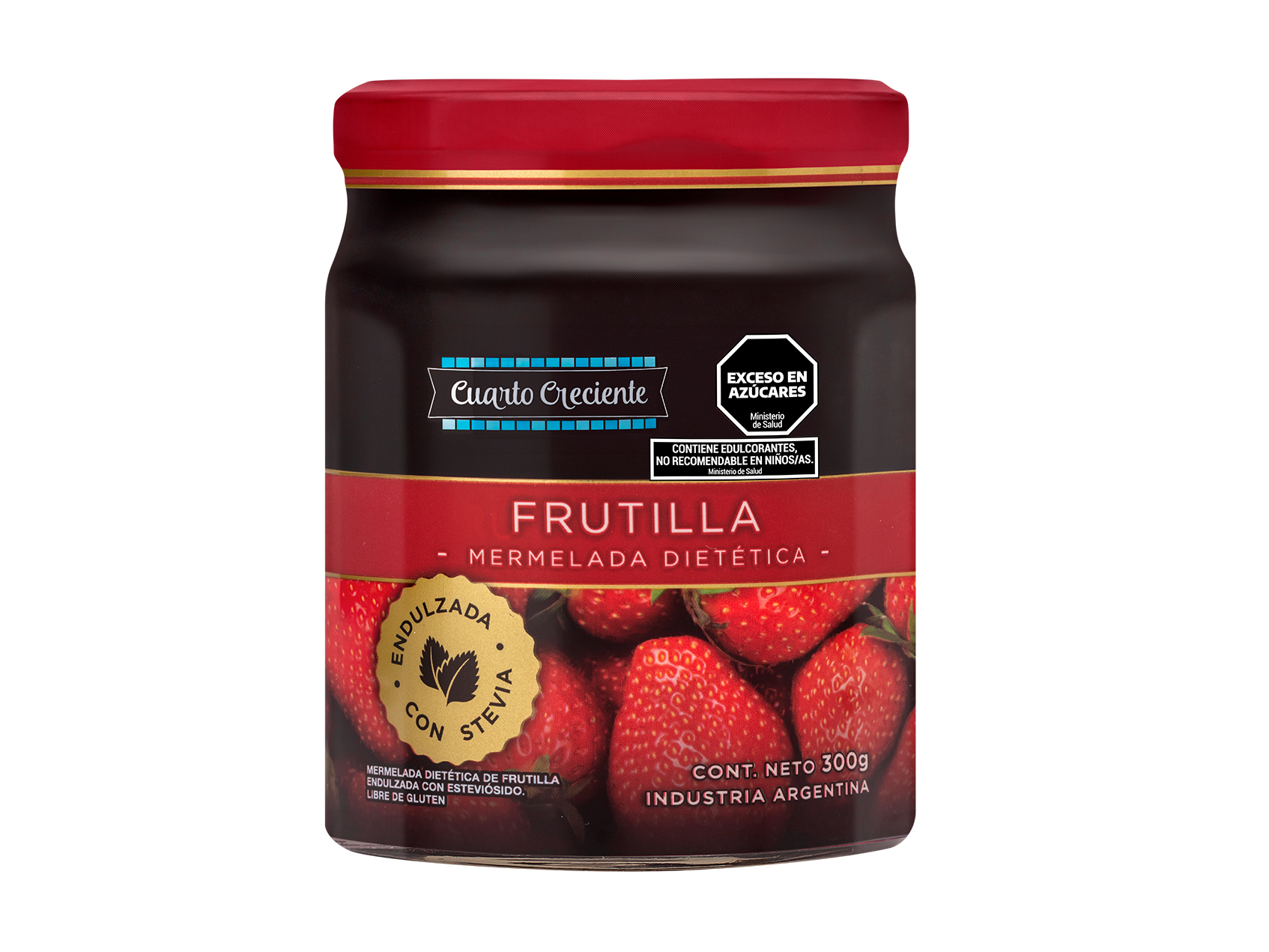 Mermelada Cuarto creciente con stevia frutilla