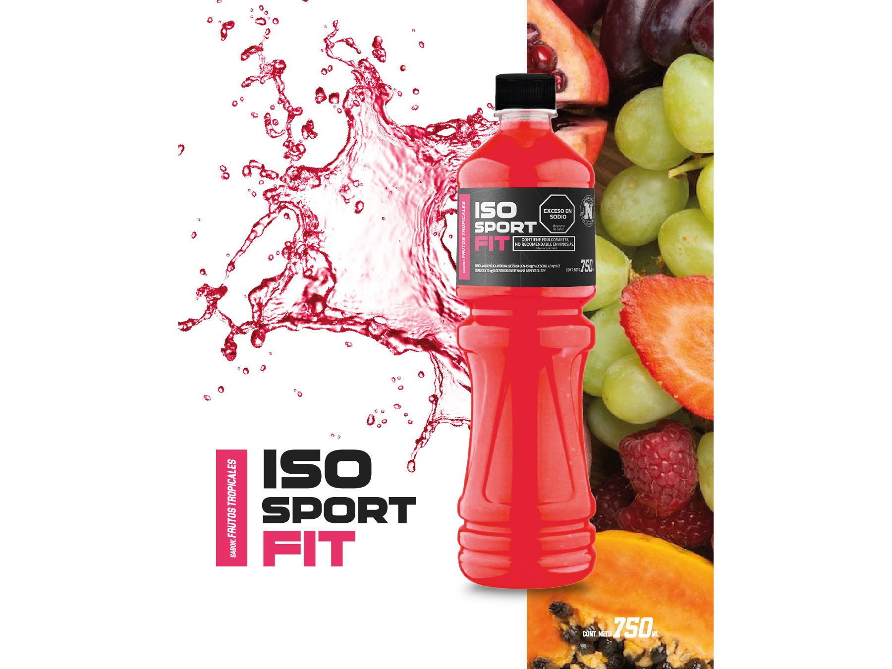 Agua isotonica de frutos tropicales 750ml