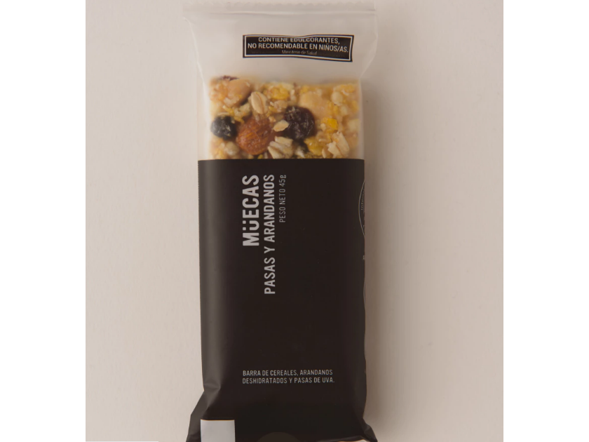 Barra de cereal Muecas Pasas y Arandanos x16 unidades