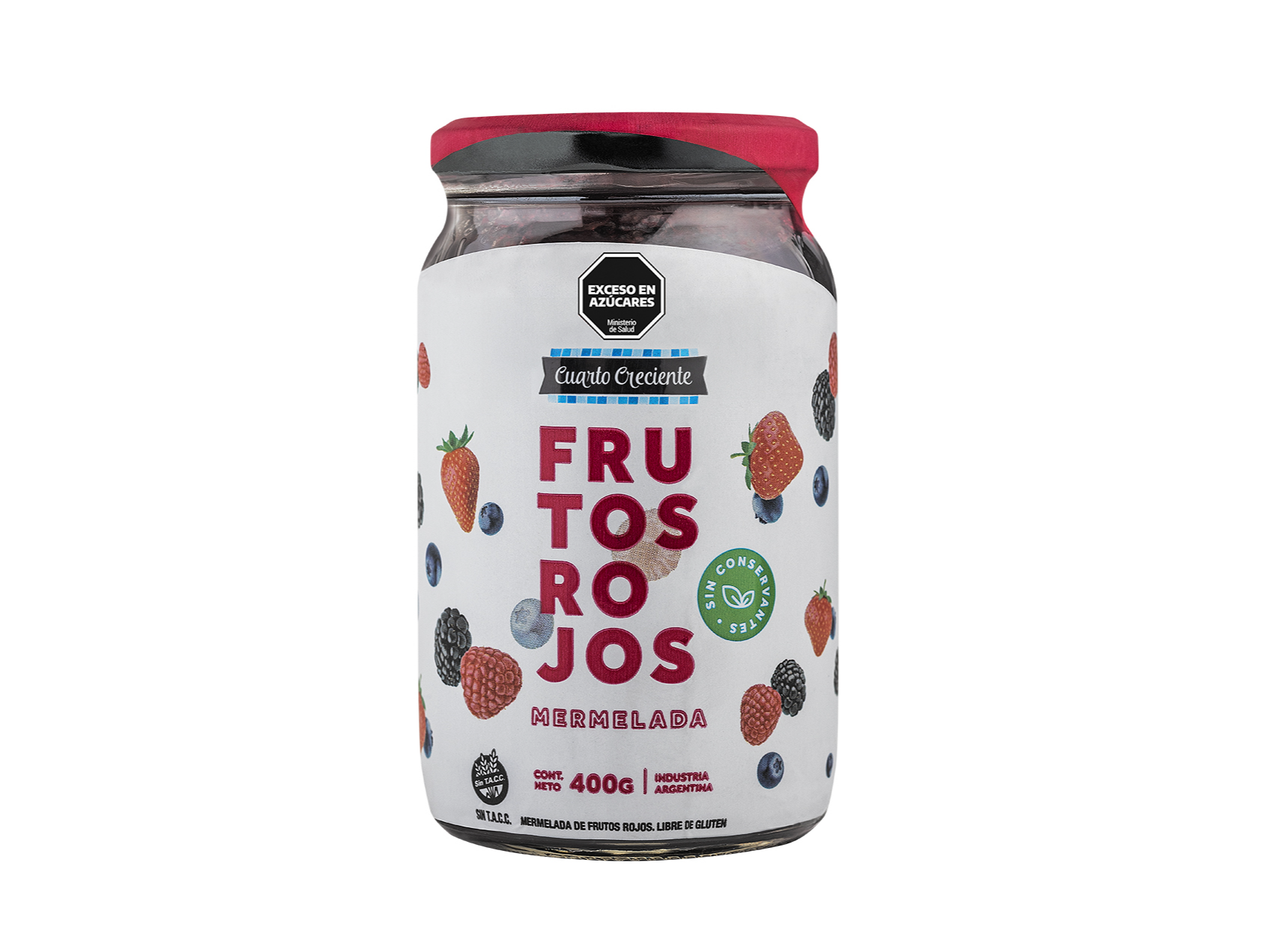 Mermelada cuarto creciente CON AZUCAR frutos rojos