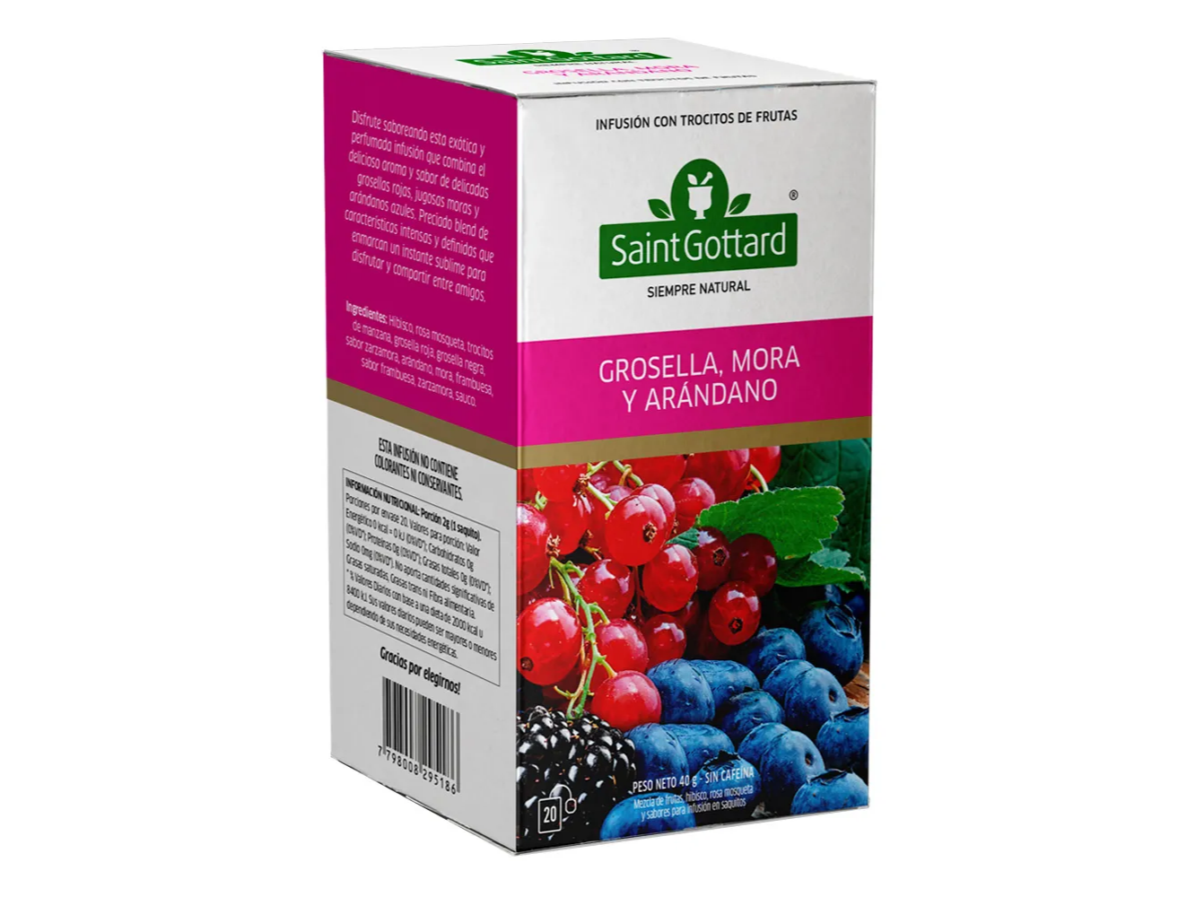 Té Grosella, mora y arandanos x20 saquitos sg