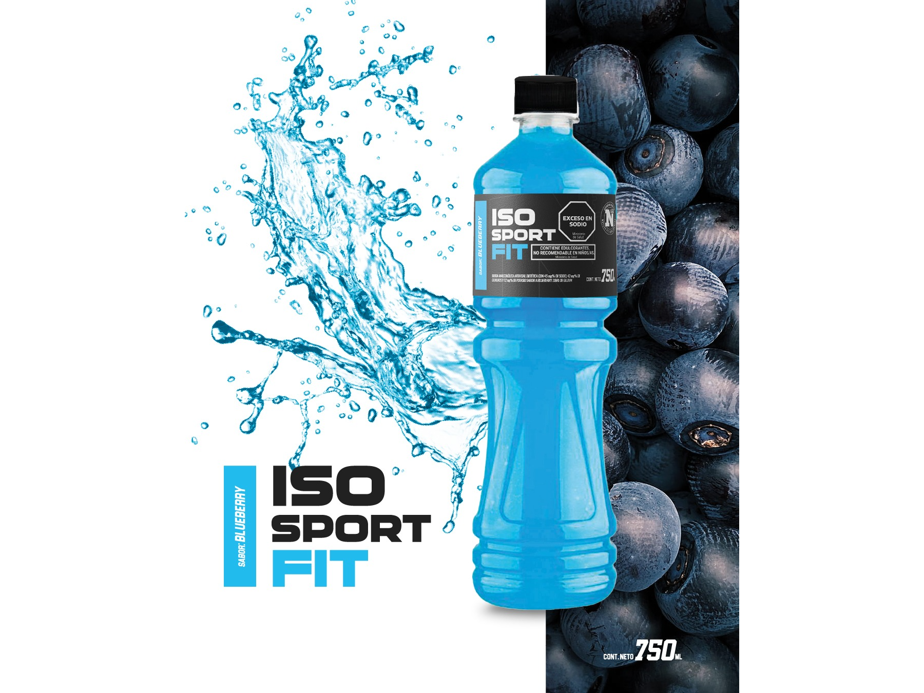 Agua isotonica de arandanos 750ml