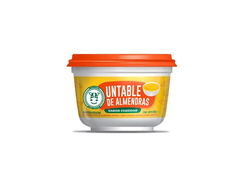 Queso untable sabor Cheddar Felices las vacas 200gr sin tacc