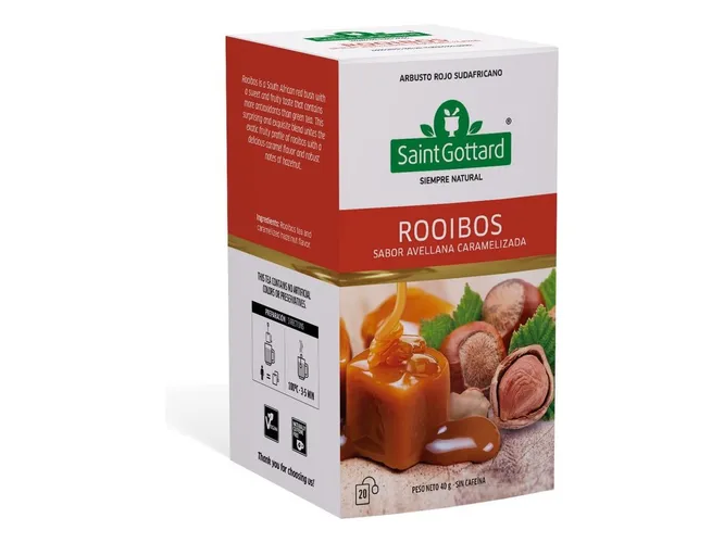 Té Rooibos sabor avellana caramelizada x20 saquitos sg