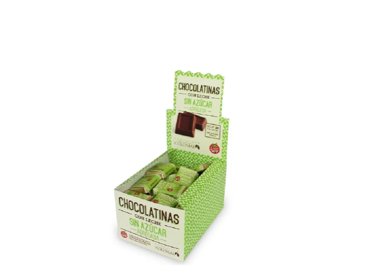 Chocolatinas colonial Sin azucar con leche x50 unidades