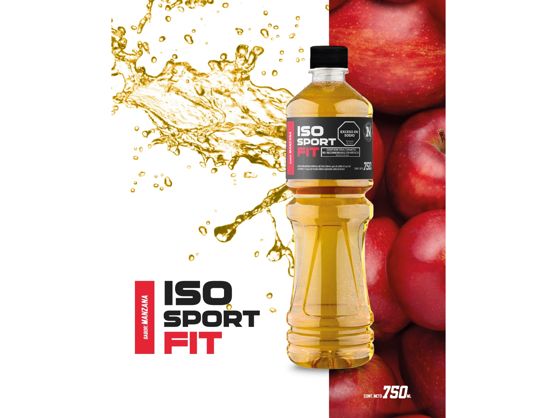 Agua isotonica de Manzana 750ml