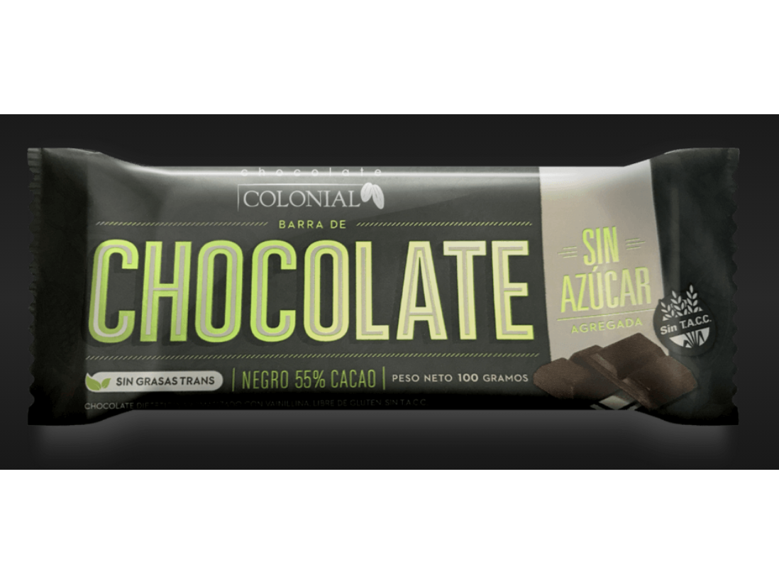Chocolate Colonial 55% cacao sin azucar