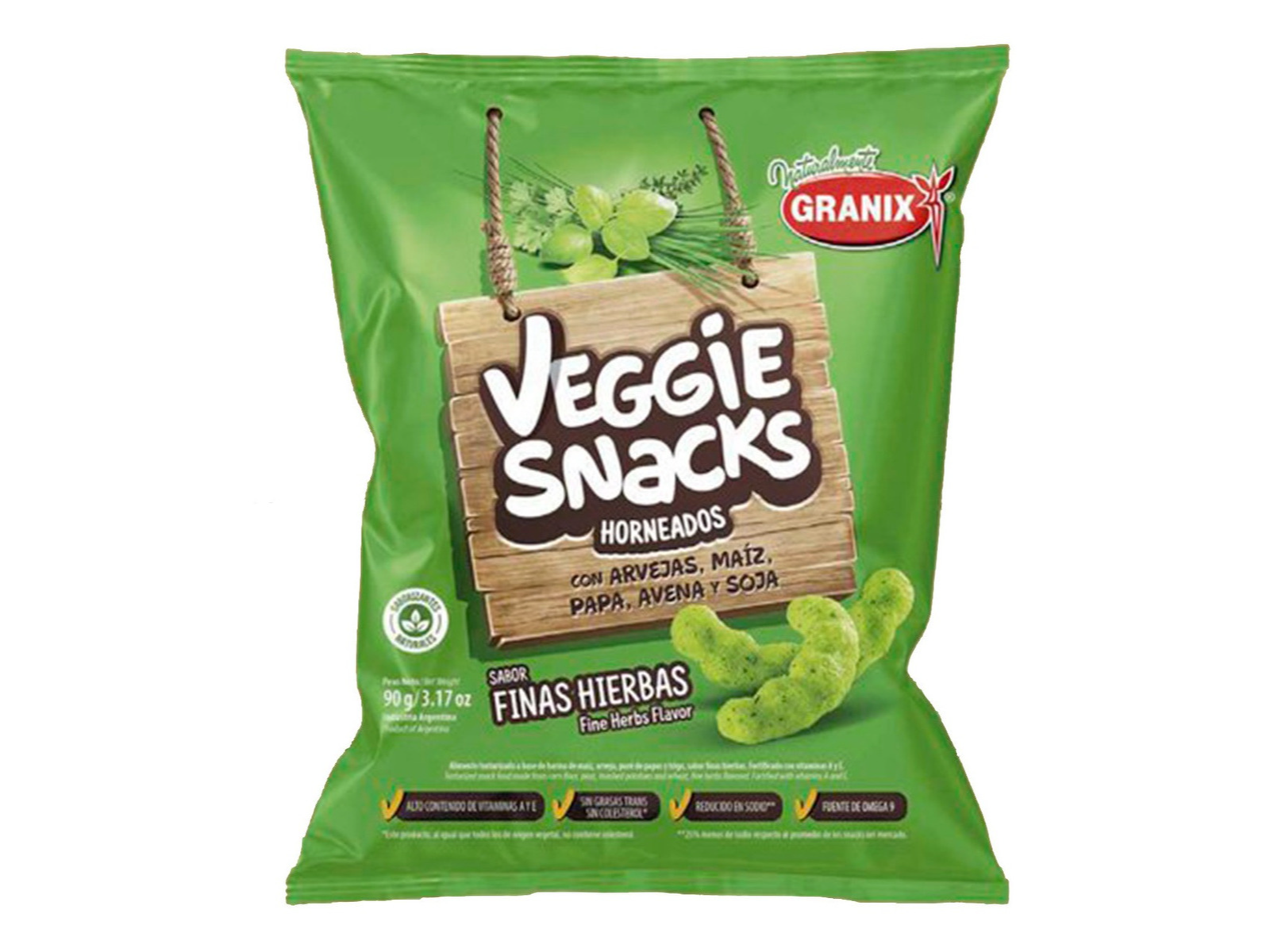 Veggie Snacks Granix sabor Finas hierbas x45gr