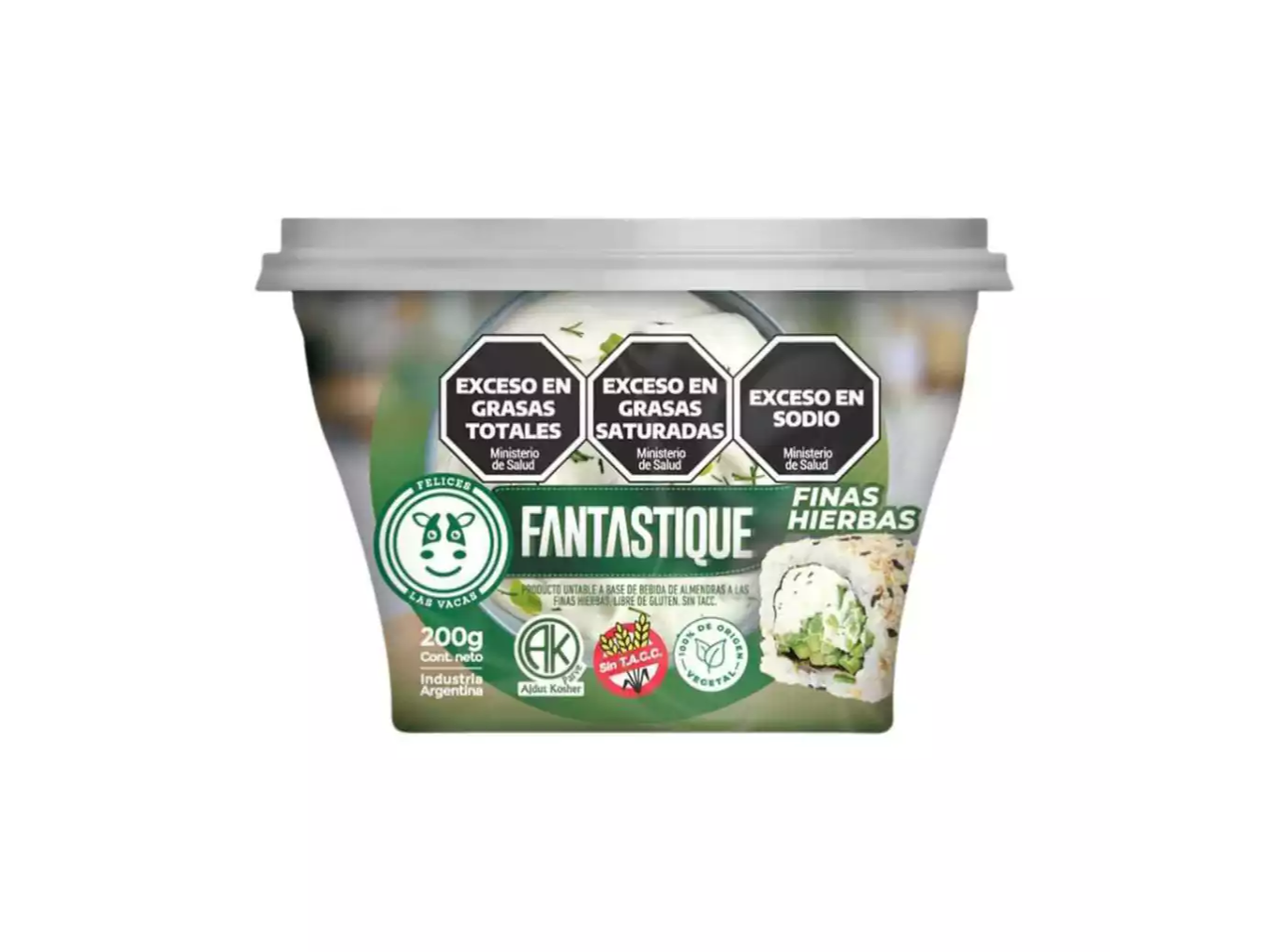 Queso untable Finas Hierbas Felices las vacas 200gr sin tacc