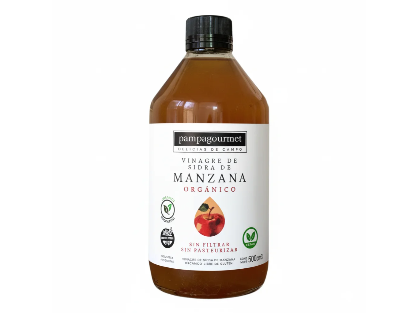 Vinagre de manzana organico 500cc Pampa gourmet