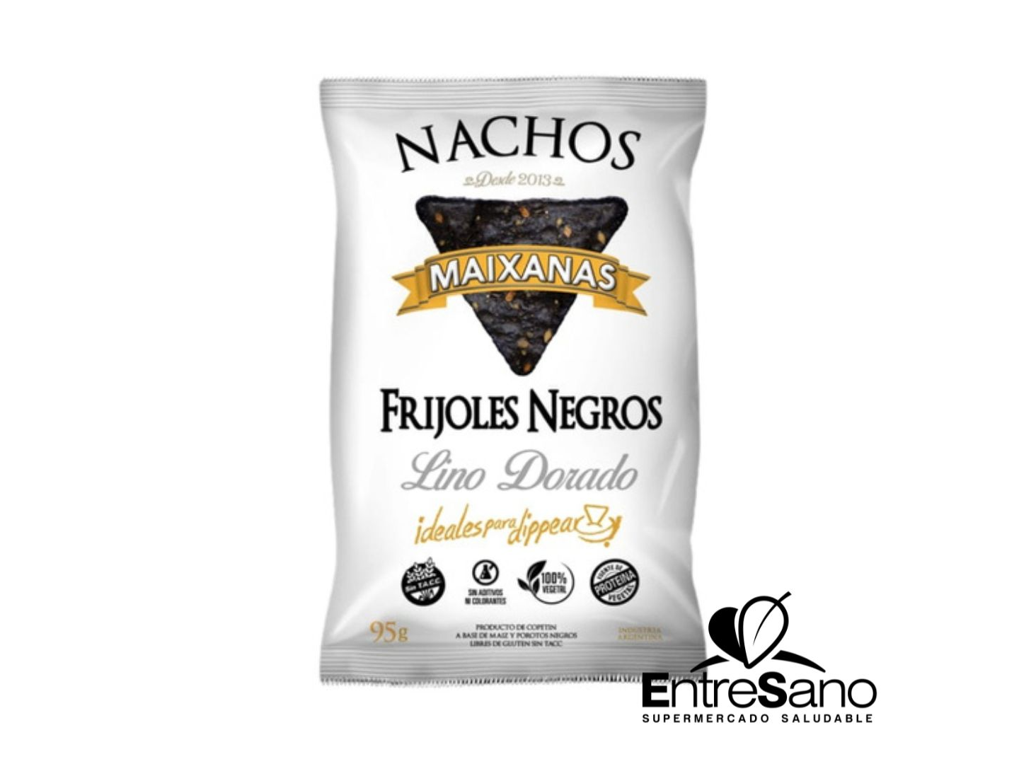 Maixanas Snack Frijoles negros y lino dorado