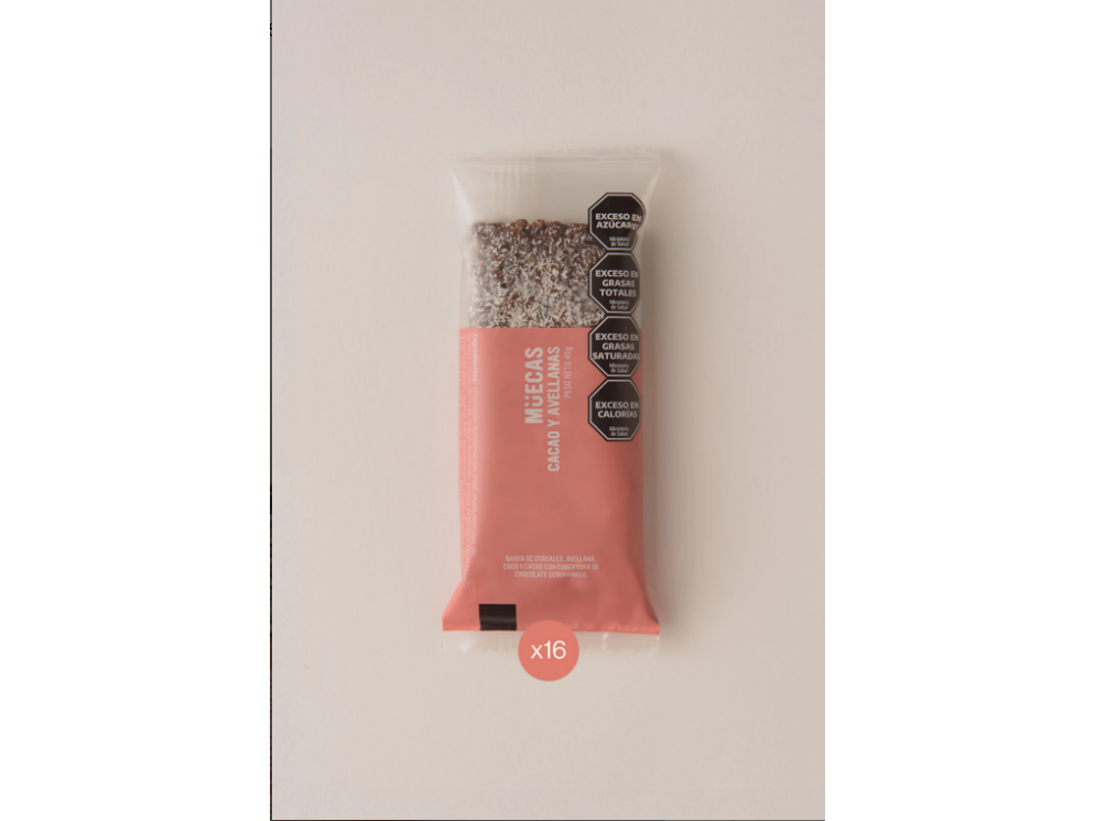 Barra de cereal Cacao y Avellanas Muecas x16 unidades