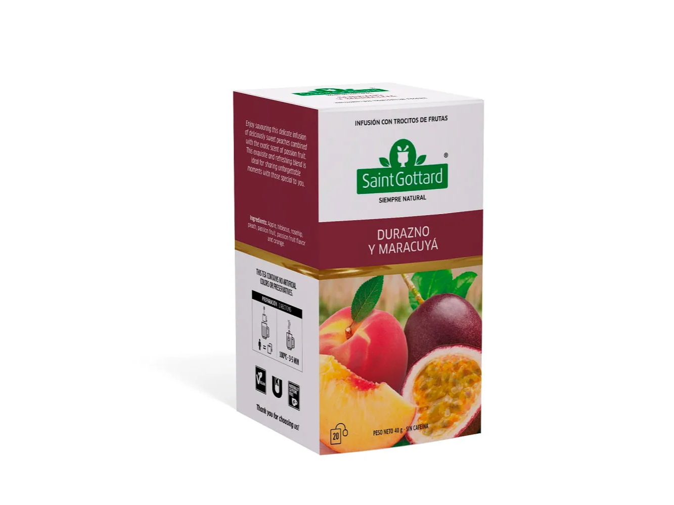 Té Durazno y Maracuyá x20 saquitos sg
