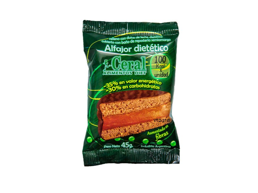 Alfajor Ceral Negro sin azucar de El clan Natural y Rico