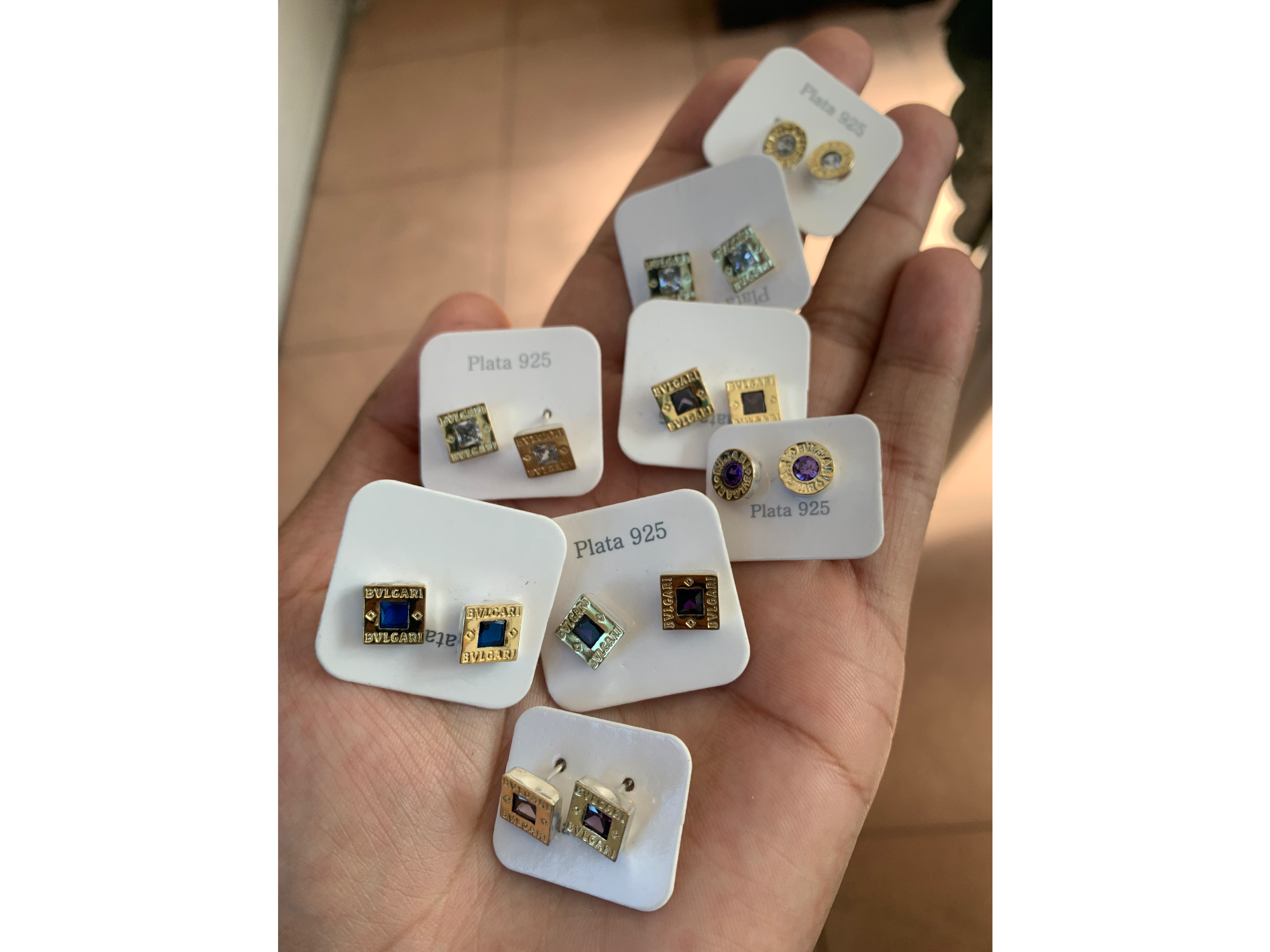 Aros Bvlgari - Plata y oro 925