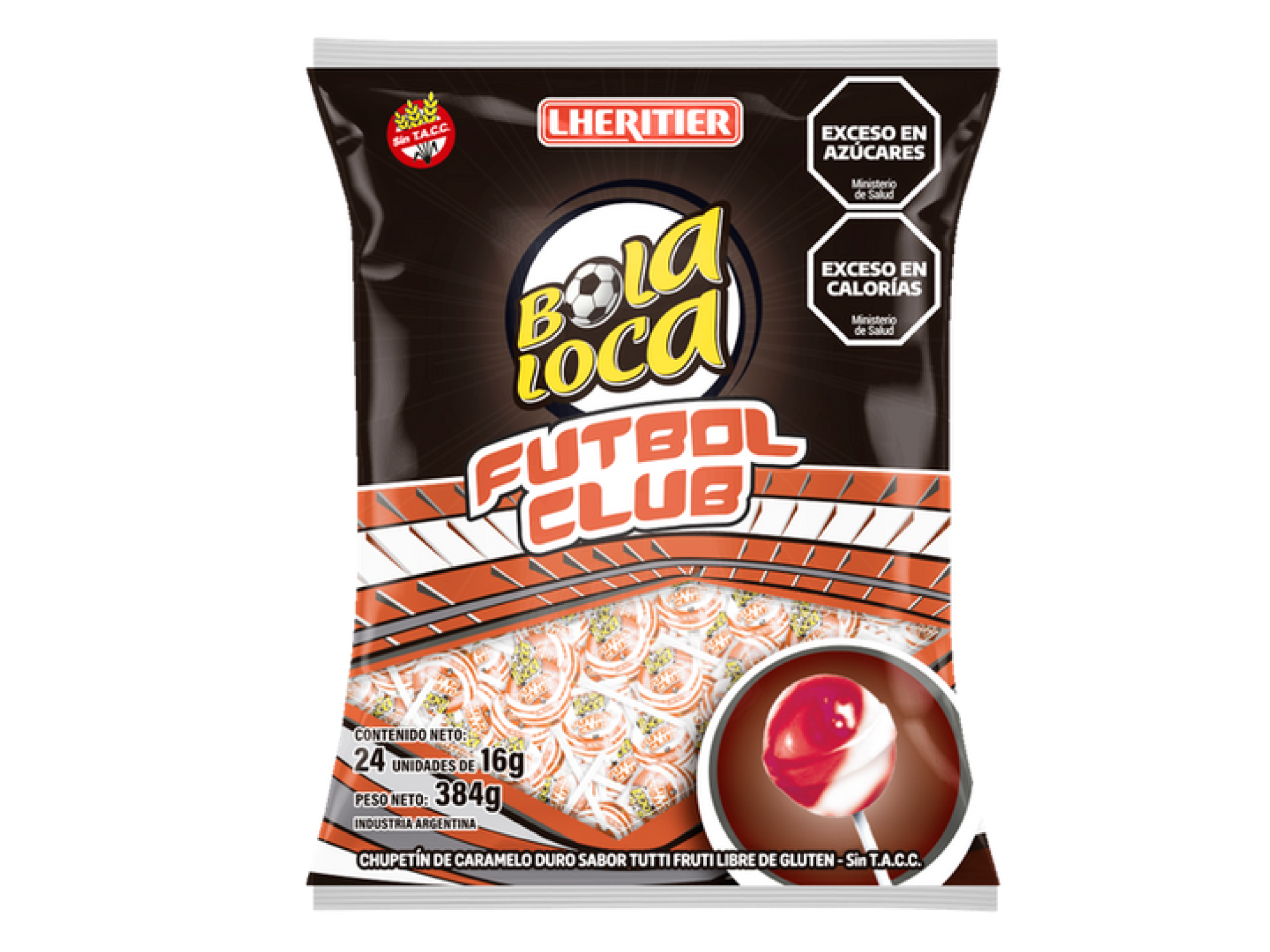 CHUP. LHERITIER BOLA LOCA FUTBOL R 12x24x16g