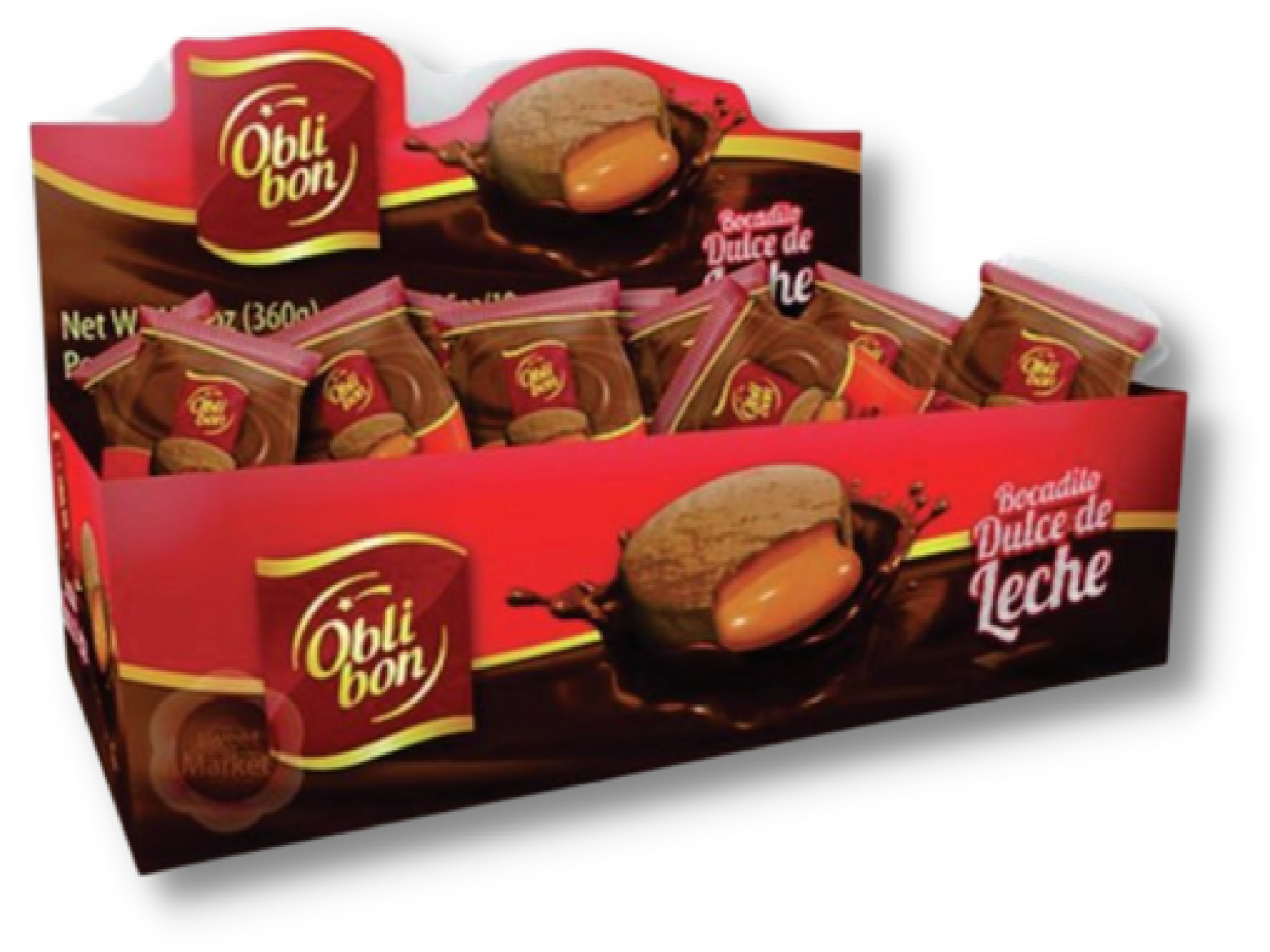CHOC. BOC. OBLIBON D. LECHE NGRO 12x36u
