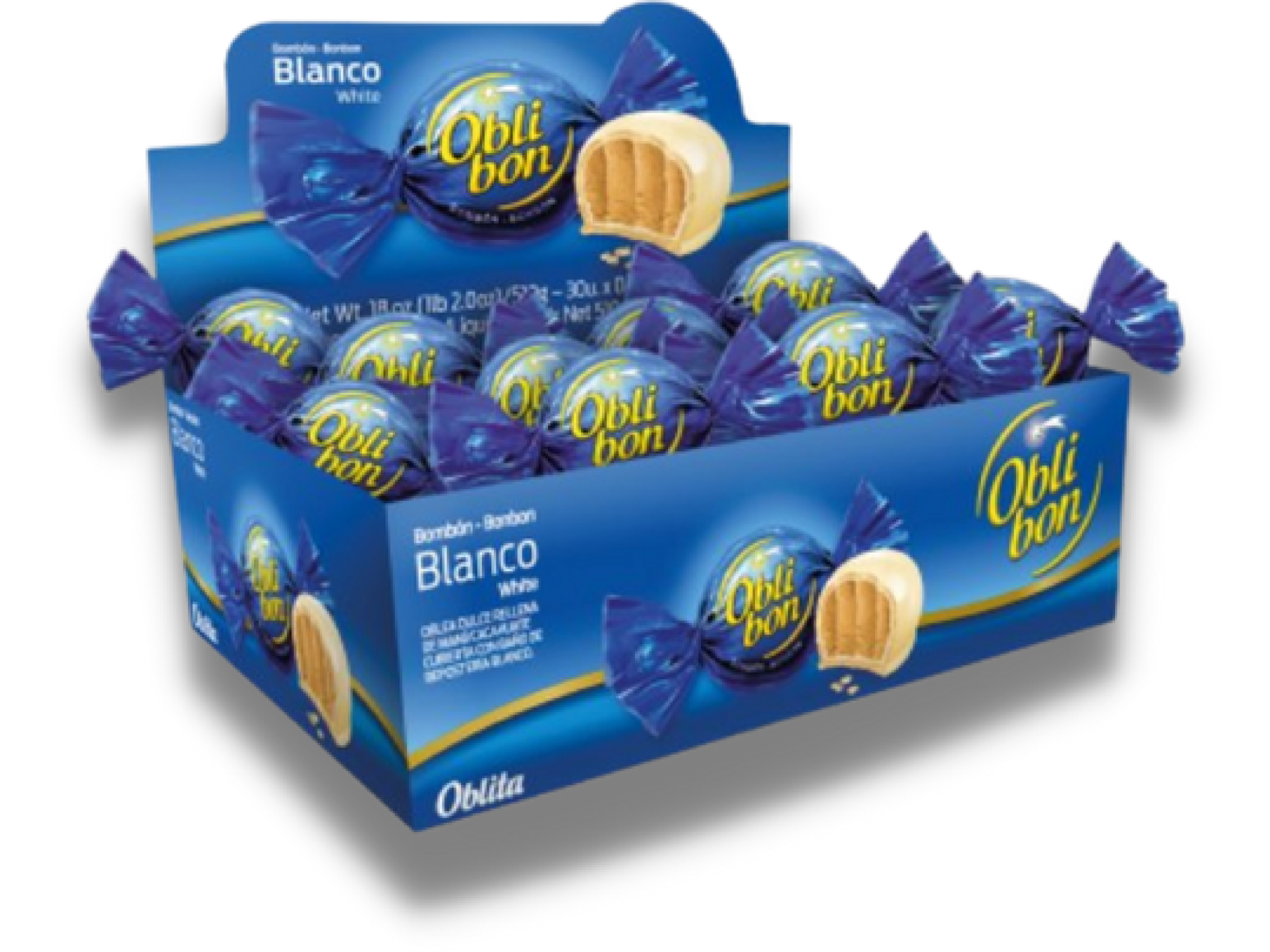 CHOC. BOMB. OBLI-BON BLANCO 12x30x17g